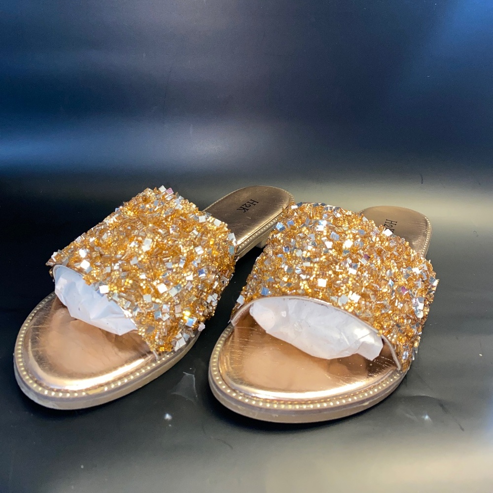 Rose gold blingy sandals